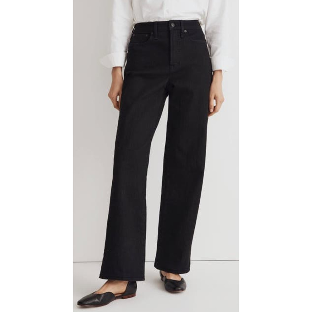 Madewell The Perfect Vintage Wide Leg Black Rinse Denim Jeans US Women's 28 New